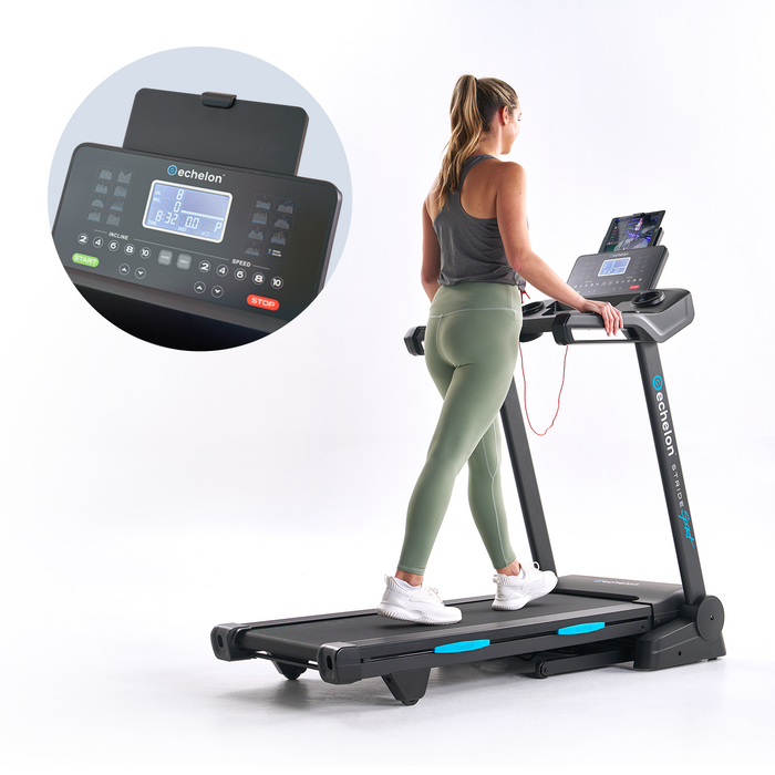 Echelon Stride 30 Sport Smart Foldable Exercise Treadmill with Cushioned Deck ECH-STRIDE-30SP