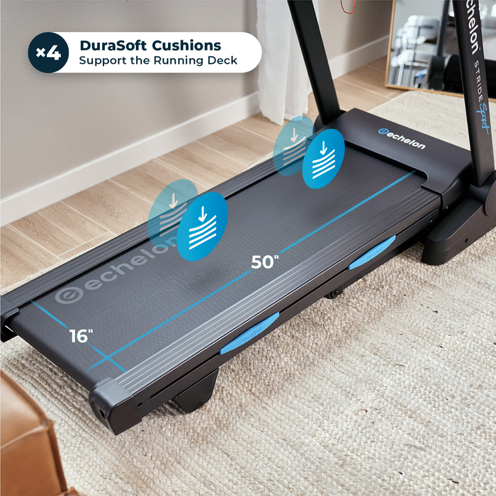 Echelon Stride 30 Sport Smart Foldable Exercise Treadmill with Cushioned Deck ECH-STRIDE-30SP