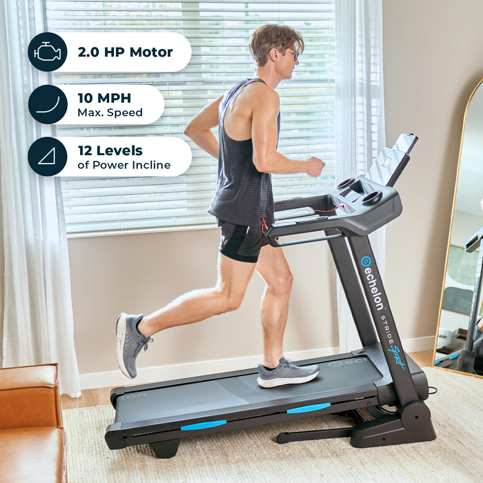 Echelon Stride 30 Sport Smart Foldable Exercise Treadmill with Cushioned Deck ECH-STRIDE-30SP