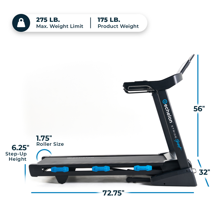 Echelon Stride 40 Sport Smart Foldable Treadmill with LCD Display ECH-STRIDE-40SP