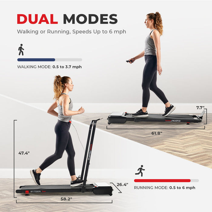 Sunny Pacer Smart Compact Auto Incline Treadpad® Treadmill SF-T722076