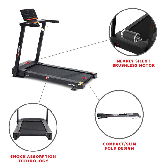 Sunny Interactive Slim Auto Incline Treadmill SF-T722022