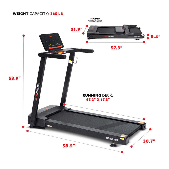 Sunny Interactive Slim Auto Incline Treadmill SF-T722022