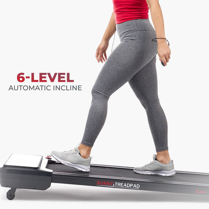 Sunny Sleek Stride Smart Compact Auto Incline Treadpad® Treadmill SF-T722069