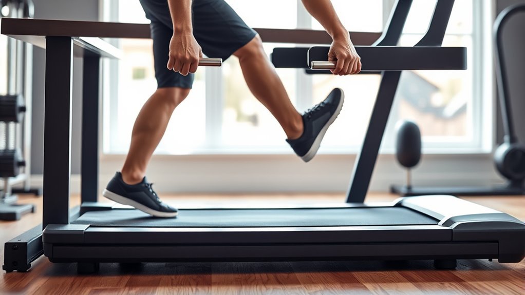 lower the treadmill safely