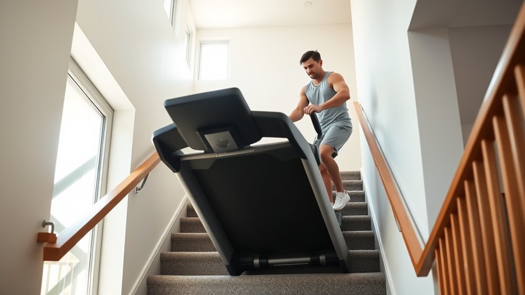 moving treadmill upstairs safely